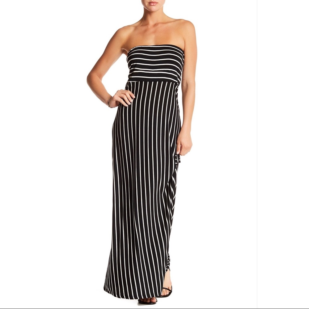 NWT striped strapless maxi dress